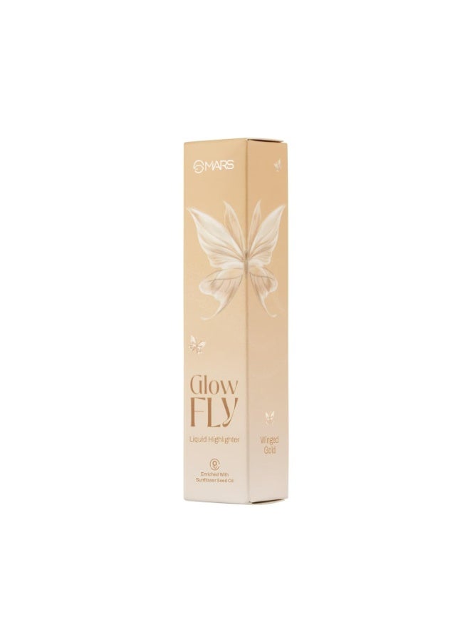 مارس مُضيء سائل MARS Glow Fly (10 مل) (03-WINGED GOLD) | مُعزز بزيت بذور دوار الشمس | إشراقة مُتألقة | خالٍ من الجزيئات الخشنة | خفيف الوزن ويدوم طويلاً | تركيبة سهلة الدمج - Image 4